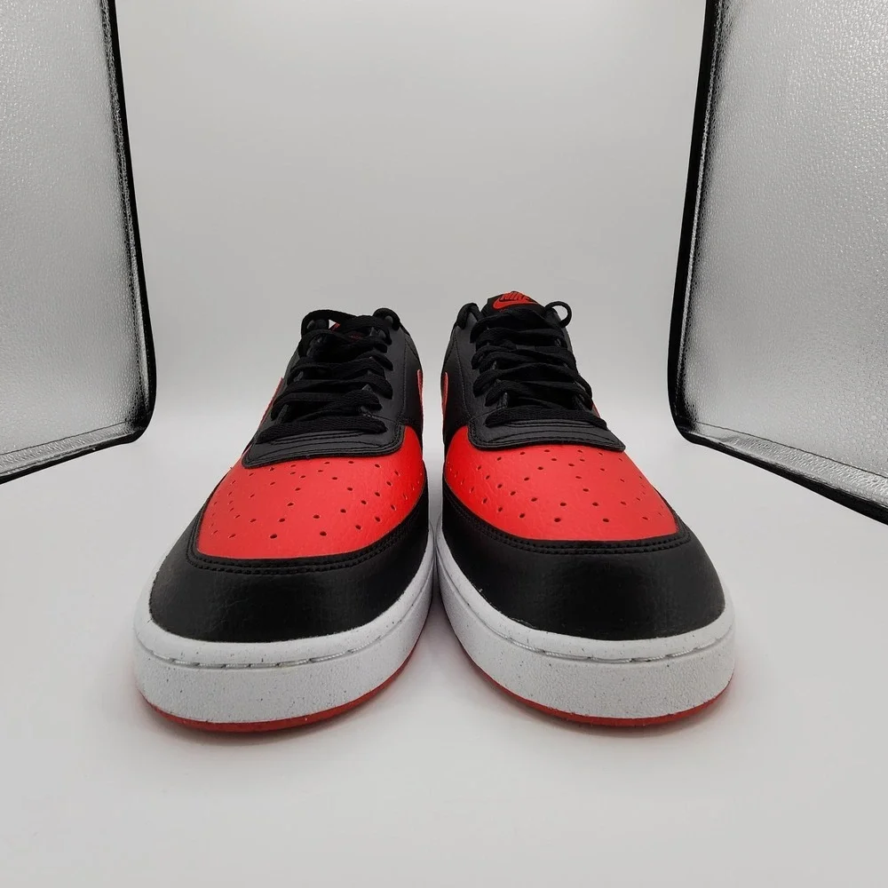 Nike Court Vision Lo Next Nature Shoes Mens 13 Black Red White Sneaker‎ NEW READ